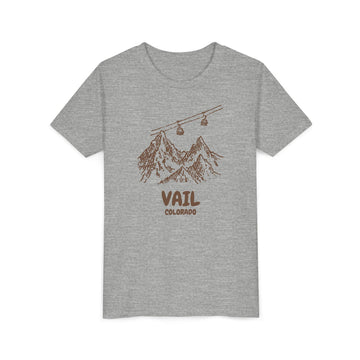 Buy athletic-heather Vail, Colorado Youth T-Shirt — Vintage Gondola Ski Mountain Tee