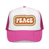 Kids Retro Peace Trucker Hat Boho - Youth Snapback Cap