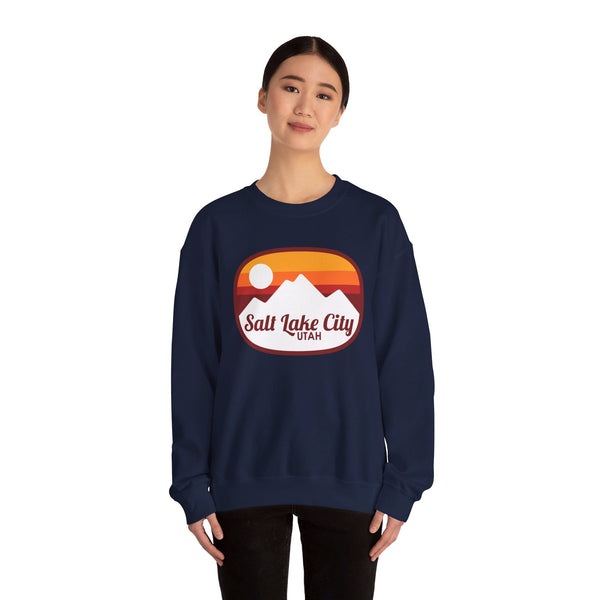 Salt Lake City, Utah Sweatshirt - Unisex Retro Ombre Crewneck Salt Lake City Sweatshirt