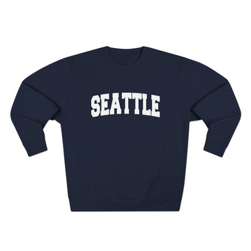 Buy navy Premium Seattle, Washington Retro Graphic Sweatshirt