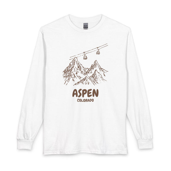 Aspen, Colorado Long Sleeve T-Shirt - Ski Mountain Gondola