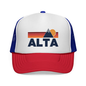 Alta, Utah Retro Mountains Trucker Hat - Vintage Style Alta Cap
