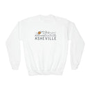 Asheville, North Carolina Youth Sweatshirt - Unisex Kid's Asheville Crewneck Sweatshirt-2