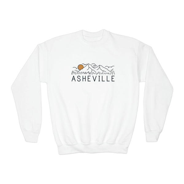 Asheville, North Carolina Youth Sweatshirt - Unisex Kid's Asheville Crewneck Sweatshirt