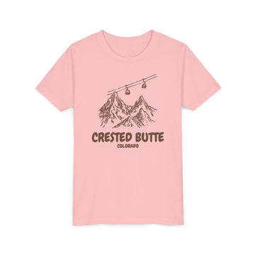 Buy pink Crested Butte, Colorado Youth T-Shirt — Vintage Gondola Ski Mountain Tee
