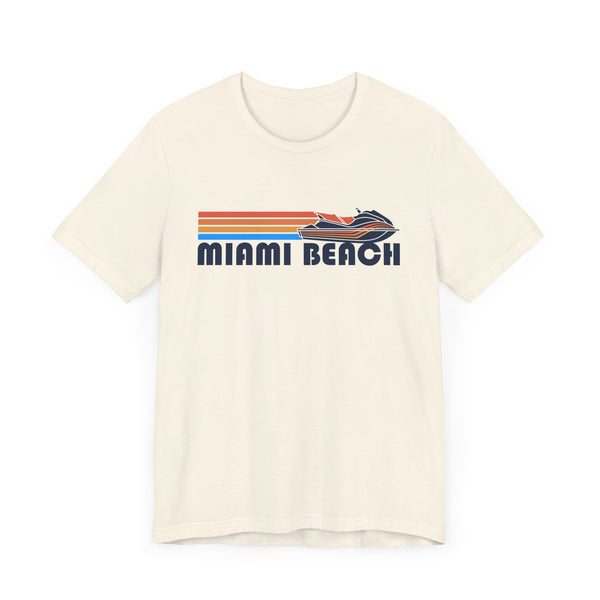 Miami Beach, Florida T Shirt - Retro Jetski PWC Graphic Tee