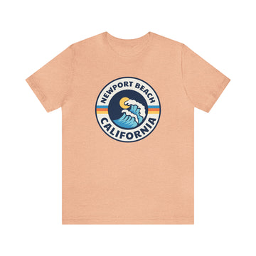 Buy heather-peach Newport Beach, California T-Shirt - Retro Unisex Newport Beach Shirt