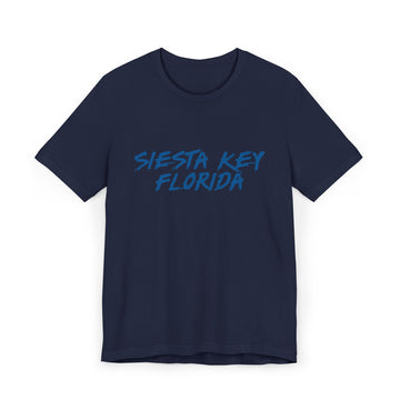 Buy navy Siesta Key T-Shirt | 100% Cotton Retro Florida Tee