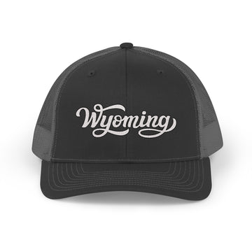 Wyoming Snapback Trucker Cap - Embroidered Wyoming Hat