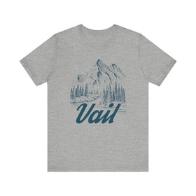 Buy athletic-heather Vail, Colorado Graphic Tee - Mountain Illustration Vail T Shirt