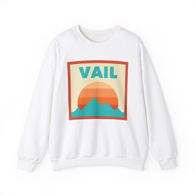 Retro Vail, Colorado Sweatshirt, Mountain Sun Design, Unisex Crewneck, Gift for Outdoorsy Friends, Vintage Vail, Colorado Jumper