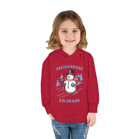 Breckenridge, Colorado Toddler Hoodie - Unisex Breckenridge Skiing Snowman Sweatshirt