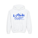 Retro Boulder, Colorado Youth Hoodie - Mountain Boulder, Colorado Kids Sweatshirt, Cute Boulder, Colorado Children's Pullover-1