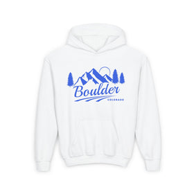 Retro Boulder, Colorado Youth Hoodie - Mountain Boulder, Colorado Kids Sweatshirt, Cute Boulder, Colorado Children's Pullover