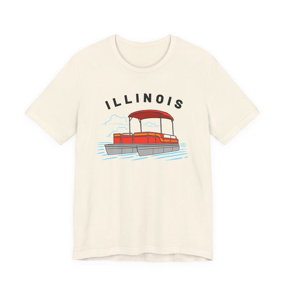 Illinois T Shirt - Retro Pontoon Boat Illinois Tee