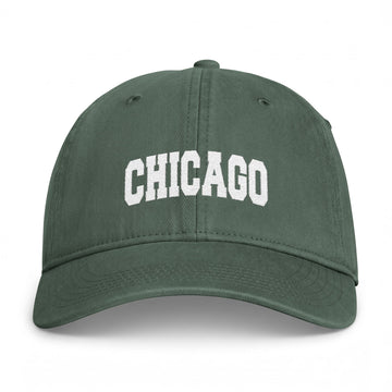 Chicago, Illinois Washed Baseball Cap - Vintage Coastal Comfort Colors