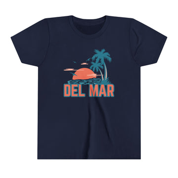 Buy navy Del Mar, California Youth Shirt - Retro Palm Tree Del Mar Kid's T-Shirt