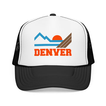 Buy black-white Denver, Colorado Trucker Hat - Denver Mountain Cap