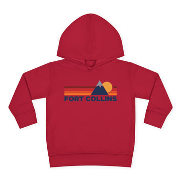 Buy vintage-red Fort Collins, Colorado Toddler Hoodie - Unisex Mountain Fort Collins Pullover Sweatshirt, Kids Hooded Jumper, Colorado Souvenir