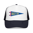 Austin, Texas Pennant Trucker Hat — Retro Flag Foam Cap-4