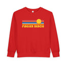 Flagler Beach, Florida Toddler Sweatshirt - Retro Sun Flagler Beach Toddler Crewneck Sweatshirt-6