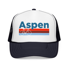 Buy navy-white-navy Aspen, Colorado Trucker Hat - Foam Aspen Bike Cap