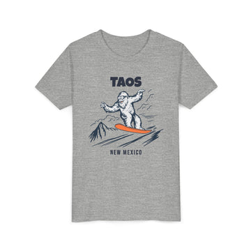 Buy athletic-heather Taos, New Mexico Yeti Snowboard Youth Tee - Kids Skiing Shirt