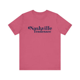 Buy heather-raspberry Nashville, Tennessee Graphic Tee, Casual T-Shirt, Vintage Style Shirt