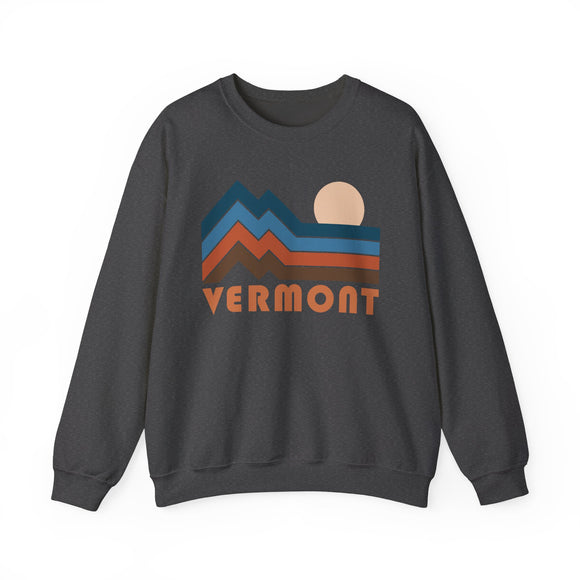 Vermont Sweatshirt Retro Mountains, Vermont Unisex Graphic Crewneck