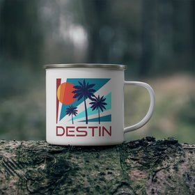 Destin, Florida Camp Mug - Retro Enamel Campfire Destin Mug