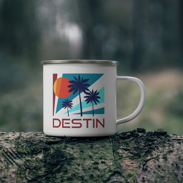 Destin, Florida Camp Mug - Retro Enamel Campfire Destin Mug