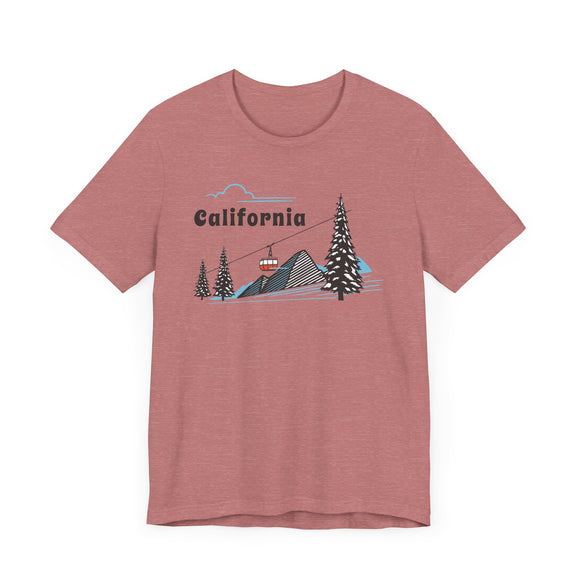 California T-Shirt - Retro Ski Mountain Gondola Unisex California Shirt