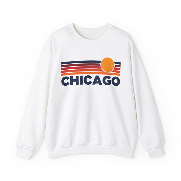 Chicago, Illinois Sweatshirt Retro Sun Unisex - Chicago Vintage Inspired Warm Pullover Jumper