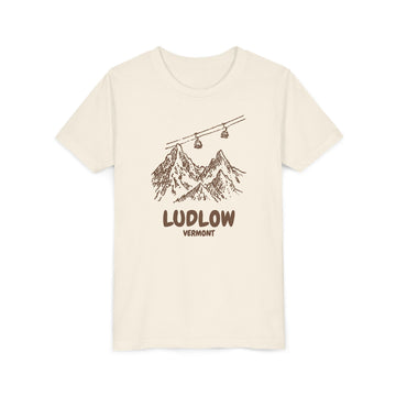 Ludlow, Vermont Youth T-Shirt — Vintage Gondola Ski Mountain Tee
