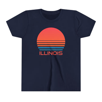 Illinois Youth Shirt - Retro 80s Illinois Kid's T-Shirt - 0