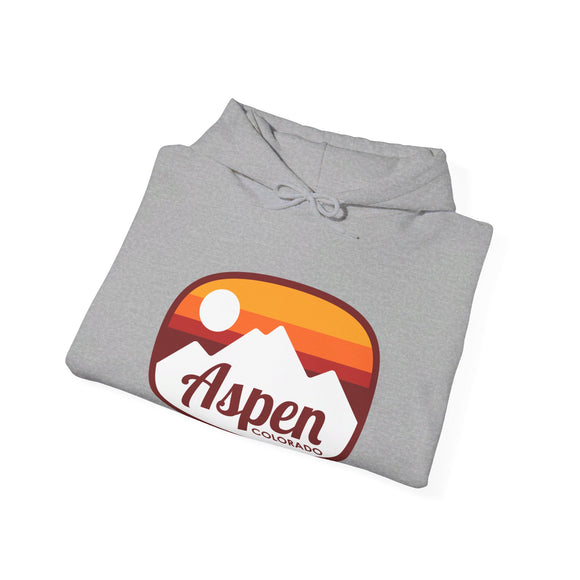 Aspen, Colorado Hoodie - Retro Ombre Unisex Aspen Hoodie Sweatshirt