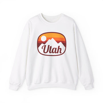 Buy white Utah Sweatshirt - Unisex Retro Ombre Utah Crewneck Sweatshirt