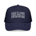 Kids Beach Trucker Hat - Youth Snapback Cap on white background
