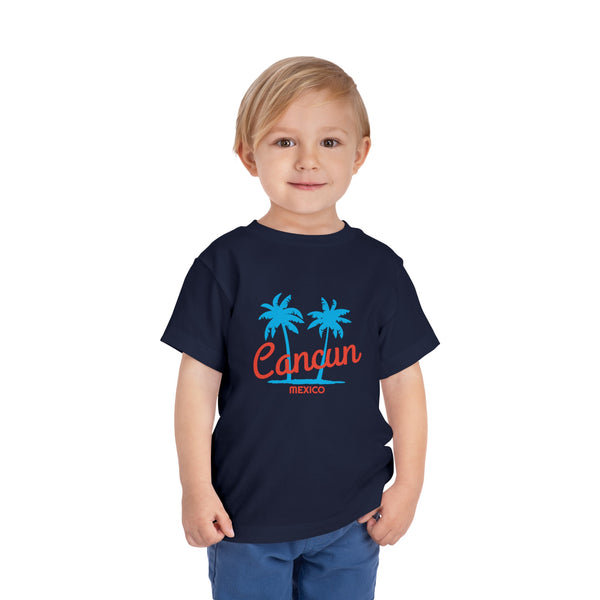 Cancun, Mexico Toddler T-Shirt - Retro Palm Tree Toddler Cancun Shirt