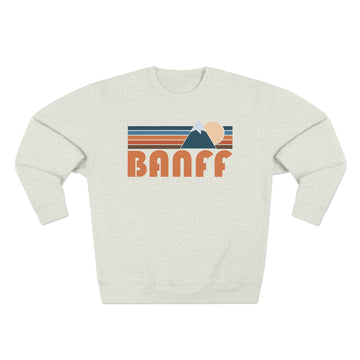 Premium Banff, Canada Retro Mountain Graphic Sweatshirt