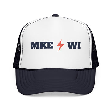 Milwaukee, Wisconsin Retro Trucker Hat - Lightning Foam Cap - Lightning