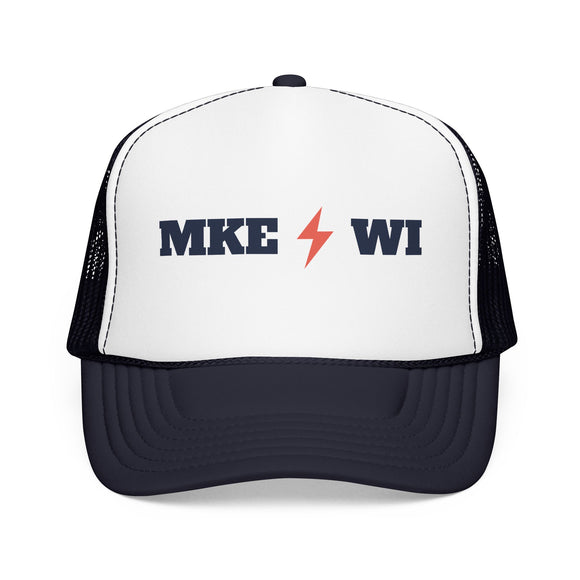 Milwaukee, Wisconsin Retro Trucker Hat - Lightning Foam Cap