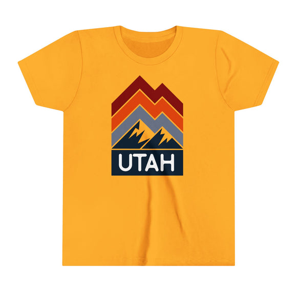 Utah Youth Shirt - Retro Mountain Utah Kid's T-Shirt