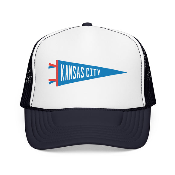 Kansas City, Missouri Pennant Trucker Hat — Retro Flag Foam Cap
