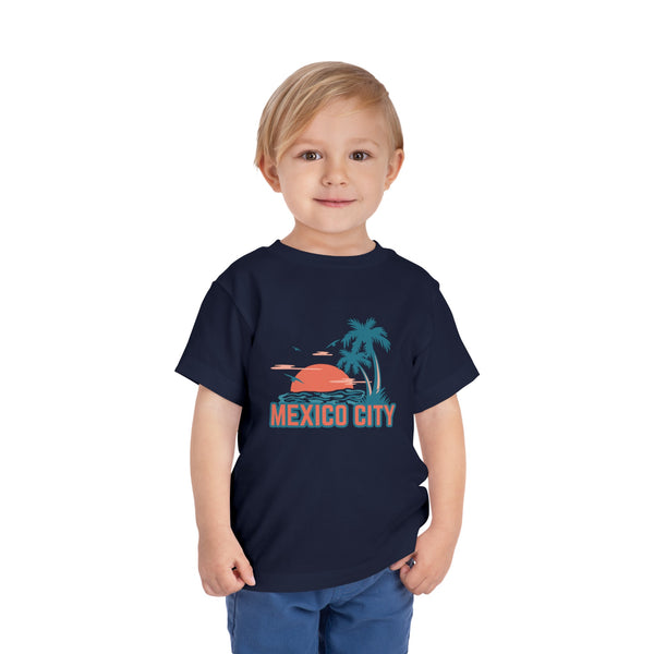 Mexico City, Mexico Toddler T-Shirt - Retro Palm Tree Toddler Mexico City Shirt