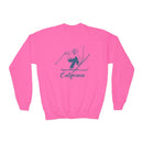 California Youth Crewneck Sweatshirt - Snowman Ski Snowman Unisex Kid's California Sweatshirt-3