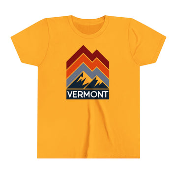 Buy gold Vermont Youth Shirt - Retro Mountain Vermont Kid's T-Shirt