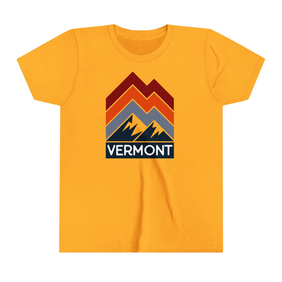 Vermont Youth Shirt - Retro Mountain Vermont Kid's T-Shirt