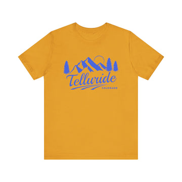 Buy mustard Telluride, Colorado T-Shirt - Retro Mountain Unisex Telluride Shirt - Pine Mountain Script