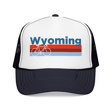 Buy navy-white-navy Wyoming Trucker Hat - Foam Wyoming Bike Cap